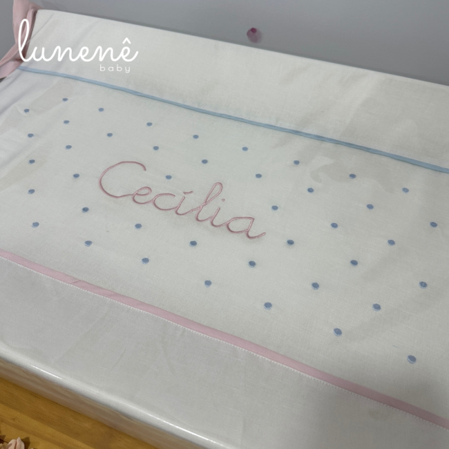 Trocador Anatômico Personalizado Laços de Cecília 400 Fios 4683