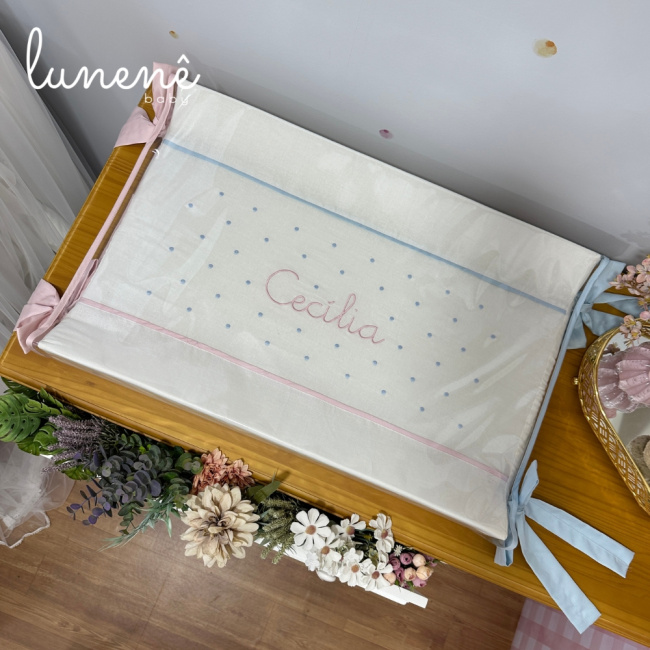 Trocador Anatômico Personalizado Laços de Cecília 400 Fios 4683