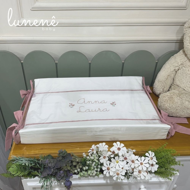 Trocador Anatômico Personalizado Piquezinho Floral 400 Fios 4528