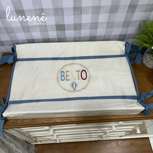 Trocador Anatômico Personalizado Xadrez Azul Bento 4681