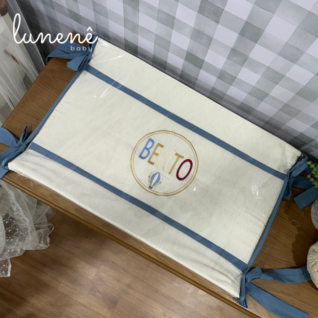 Trocador Anatômico Personalizado Xadrez Azul Bento 4681
