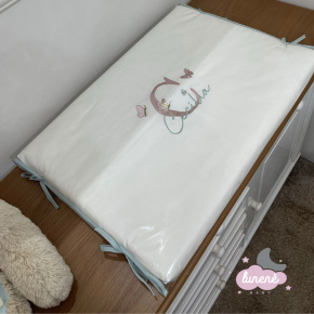 Trocador Personalizado Luxo Borboleta Personale Baby 140 Fios Terracota