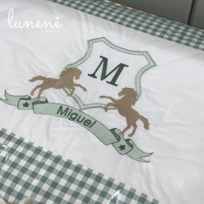 Trocador Luxo Personalizado Cavalinho Xadrez Verde - 4613