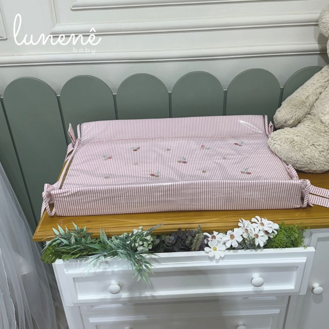 Trocador Personalizado Anatômico Cerejinha Rose 200 Fios 4568