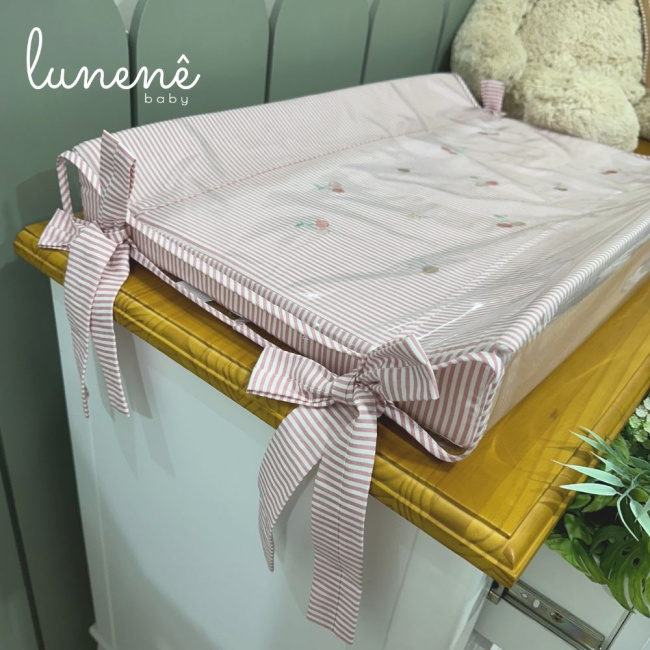 Trocador Personalizado Anatômico Cerejinha Rose 200 Fios 4568