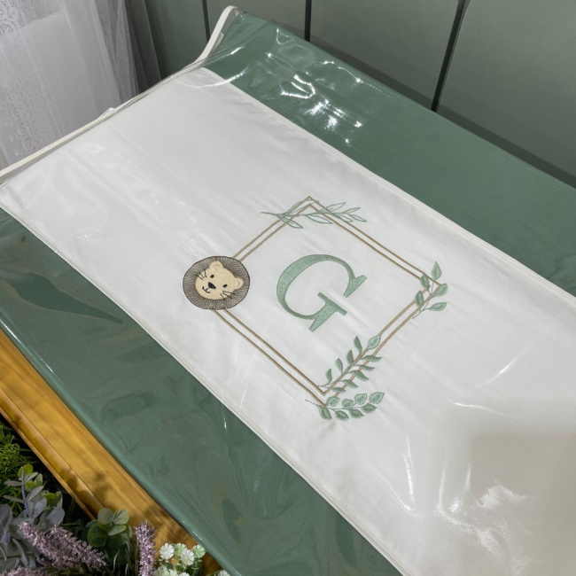 Trocador Personalizado Anatômico Leão Malva 400 Fios 4509