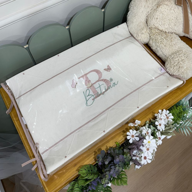Trocador Personalizado Anatômico Luxo Terracota Linho 200 Fios