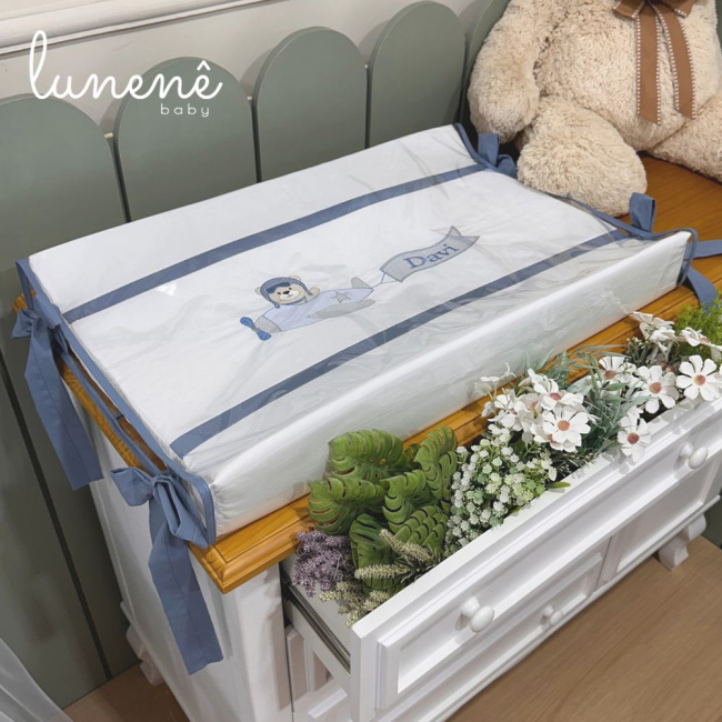 Trocador Personalizado Anatômico Urso Aviador 200 Fios 4578