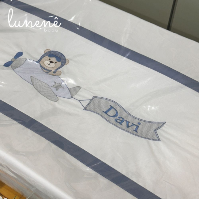 Trocador Personalizado Anatômico Urso Aviador 200 Fios 4578