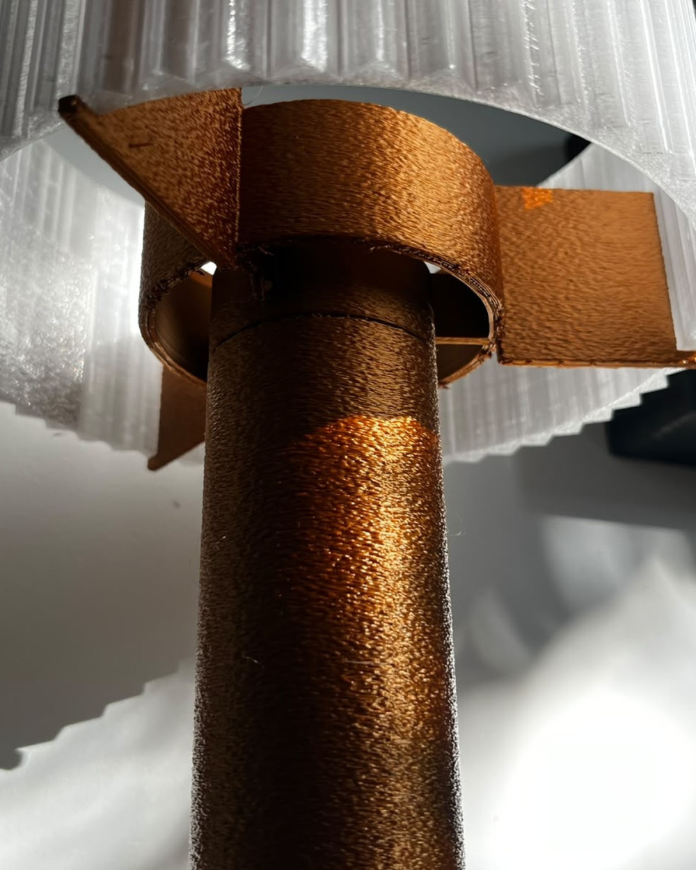 Detalhe da cor no suporte