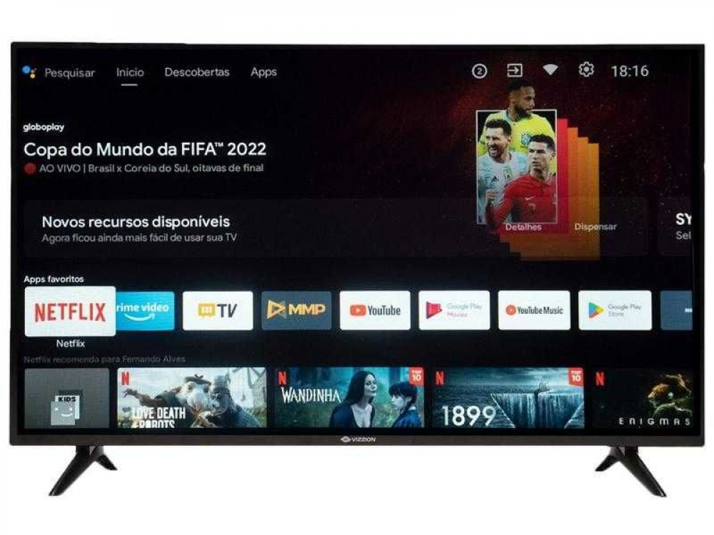 Smart TV 40” Full HD D-LED Britânia Android - BTV40E3AAGSSGB Wi-Fi