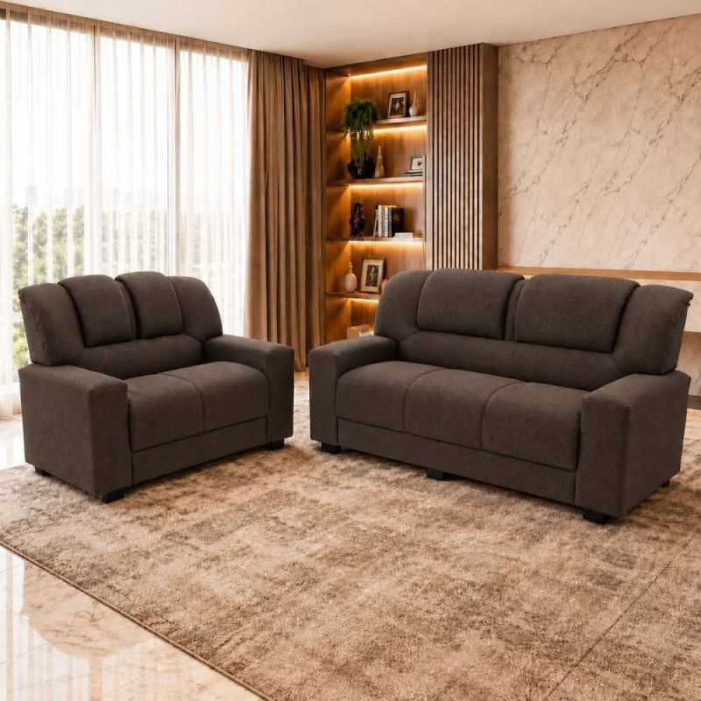 Conjunto de SofÃ¡ 2 e 3 Lugares Sandero Marrom ~ ParanÃ¡