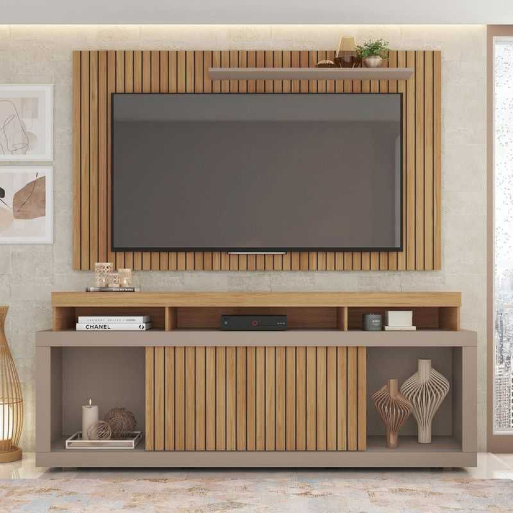 Rack com Painel para TV atà 65'' New Oscar Buruti / Fendi - Caemmun