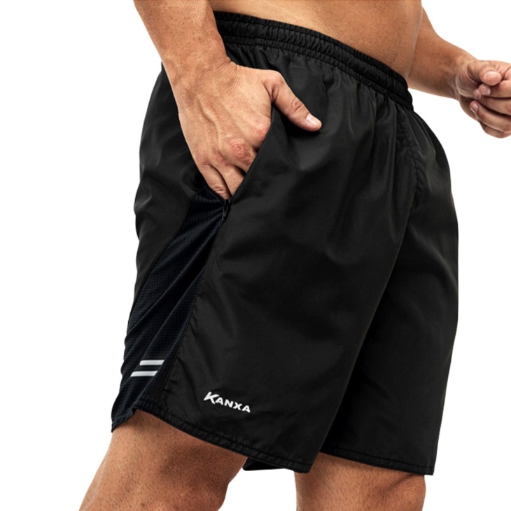 Bermuda Kanxa Dry Curta Com Bolso de Zíper Preto