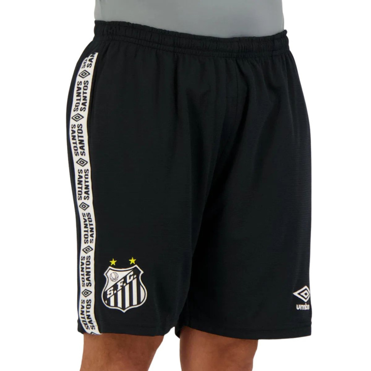 Bermuda Masculina Umbro Santos Viagem 2022 Preta
