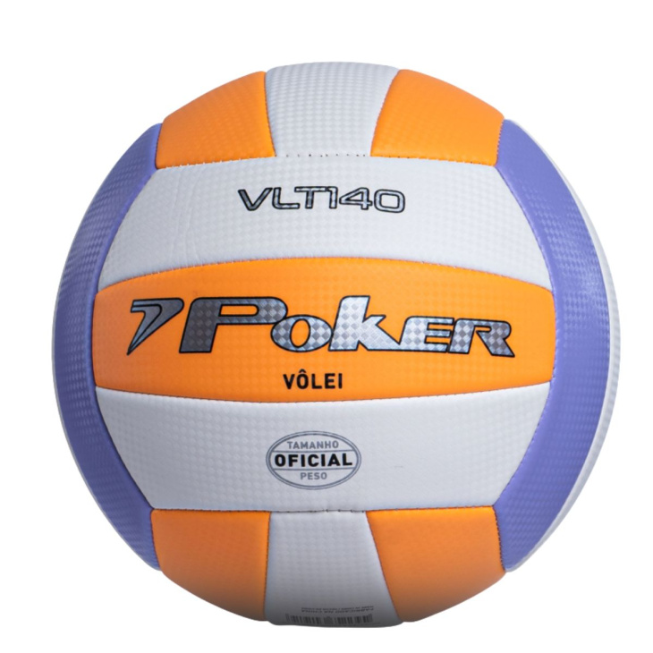 Bola Volei Poker Oficial Training VLT140 Laranja-Roxo