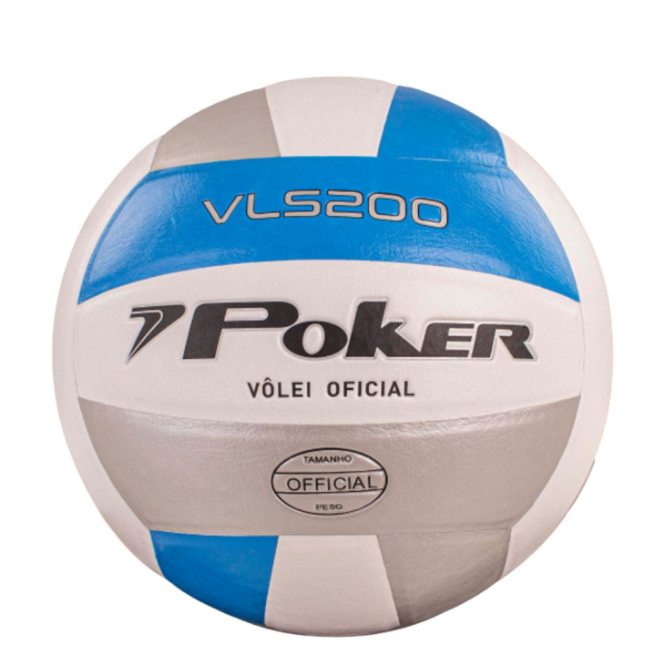 Bola Volei Poker Semi Profissional VLS200 Branco-Azul