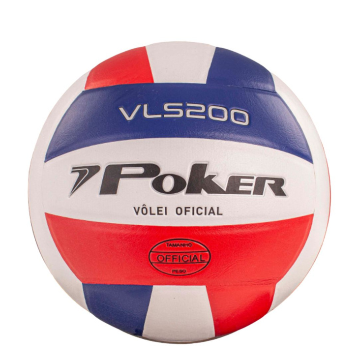 Bola Volei Poker Semi Profissional VLS200 Branco-Vermelho