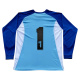 Camisa Goleiro Placar Manga Longa Número 1 Camanducaia Azul