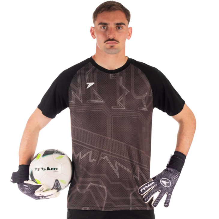 Camisa Goleiro Poker Manga Curta Sublimada Flash Número 12 Preta