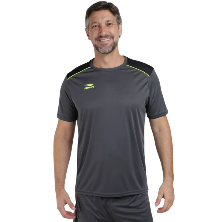 Camisa Penalty Futebol Futsal Shoulder Cinza