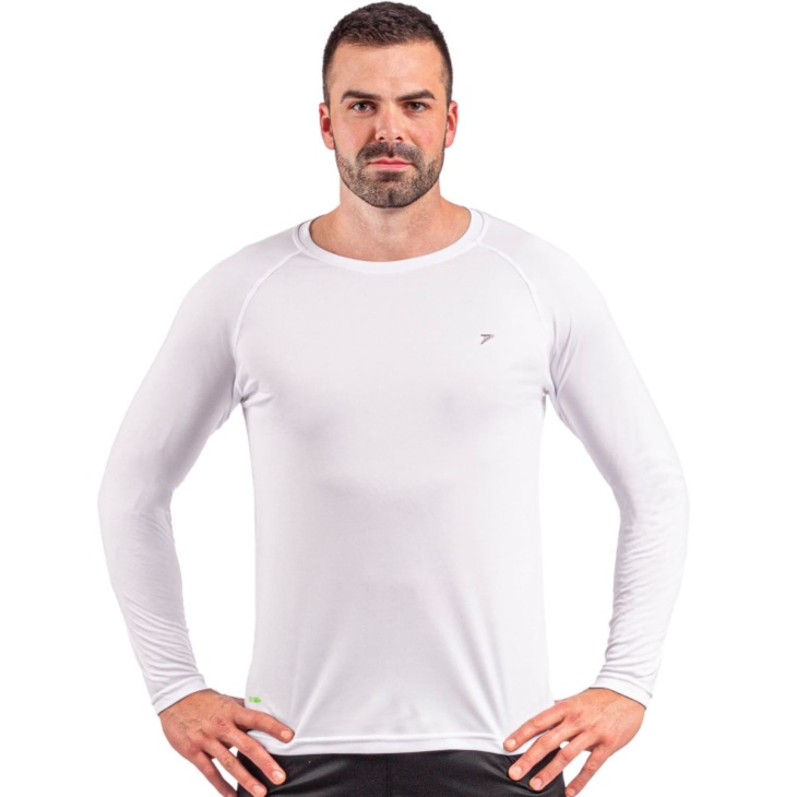 Camisa Térmica Poker Fator III Proteção UV 50+ Manga Longa Branco