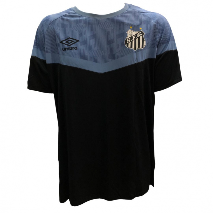 Camisa Umbro Santos Treino 2023 Preto-Azul