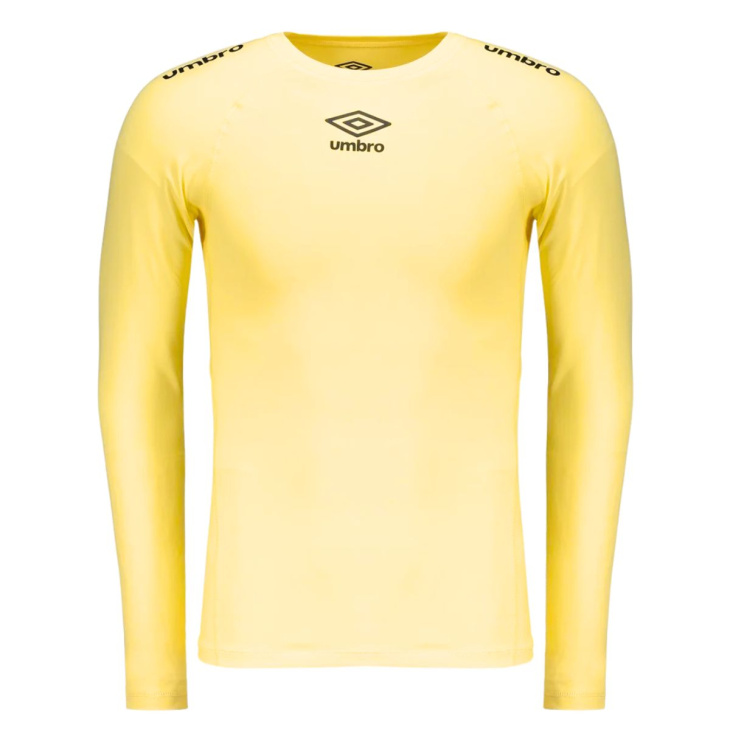 Camisa Umbro Térmica Compressão Manga Longa Clubes Amarela