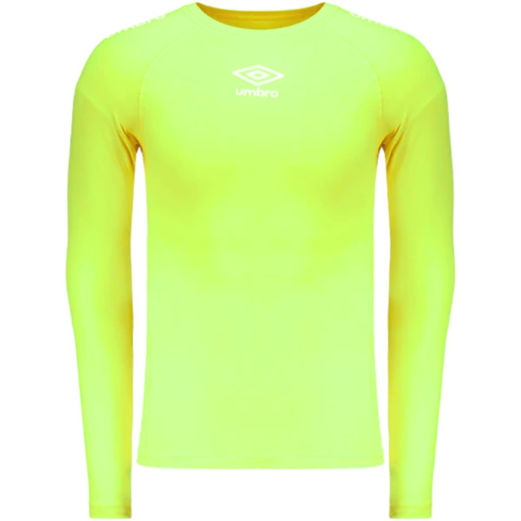 Camisa Umbro Térmica Compressão Manga Longa Clubes Verde Fluor