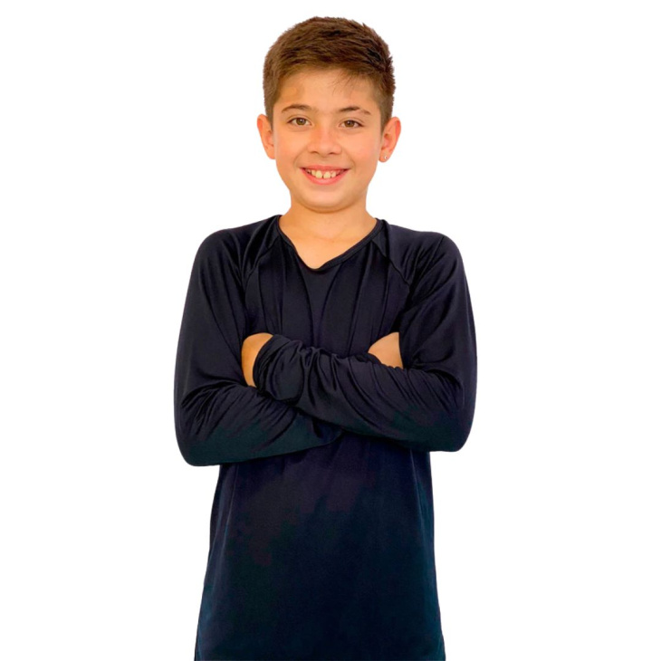 Camiseta Térmica Placar Infantil Manga Longa Salgueiro Preta