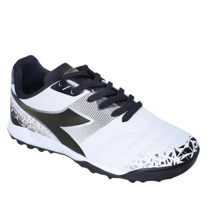 Chuteira Society Diadora Nazionale Elite Branco/Preto/Dourado