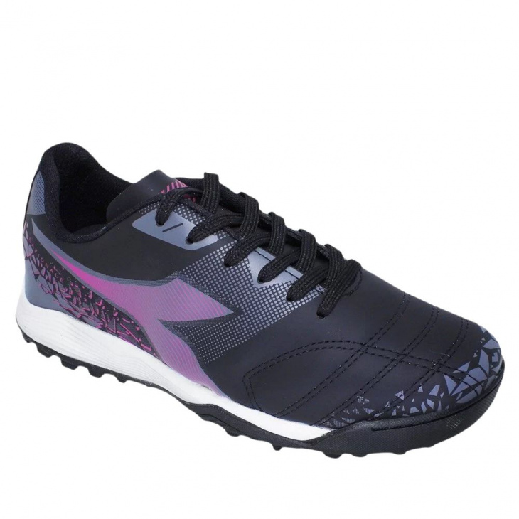 Chuteira Society Diadora Nazionale Elite Preto/Chumbo/Pink