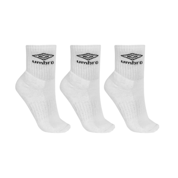 Kit 3 Pares de Meia Umbro Tripack Cano Curto Branco 34-38