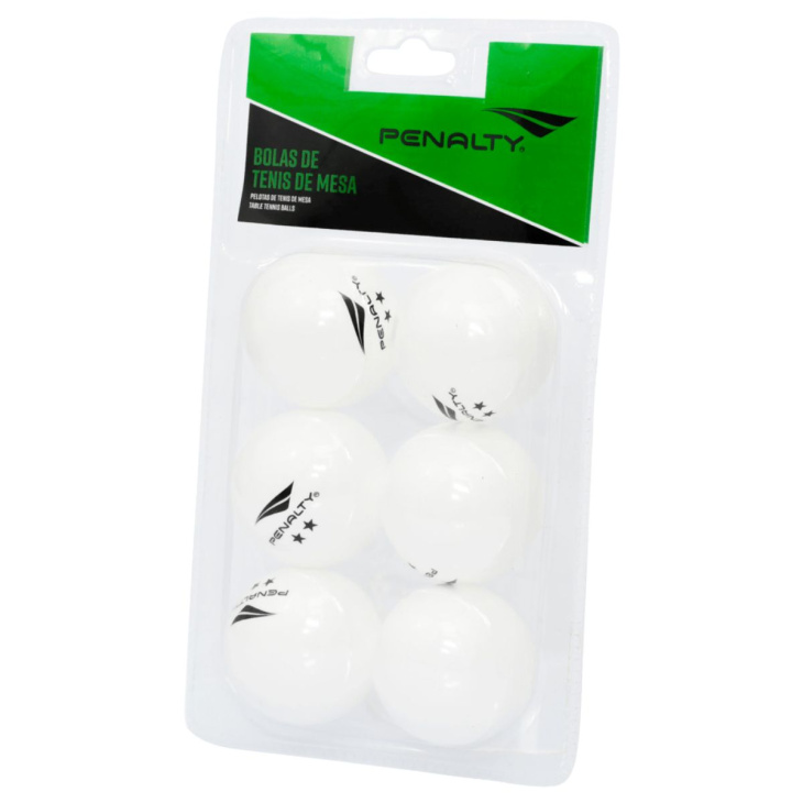 Kit 6 Bolas Penalty Tênis de Mesa XXIII (Ping Pong) Branco