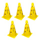 Kit Com 5 Cones Mania De Futsal Com Furos Para Treinamento Amarelo
