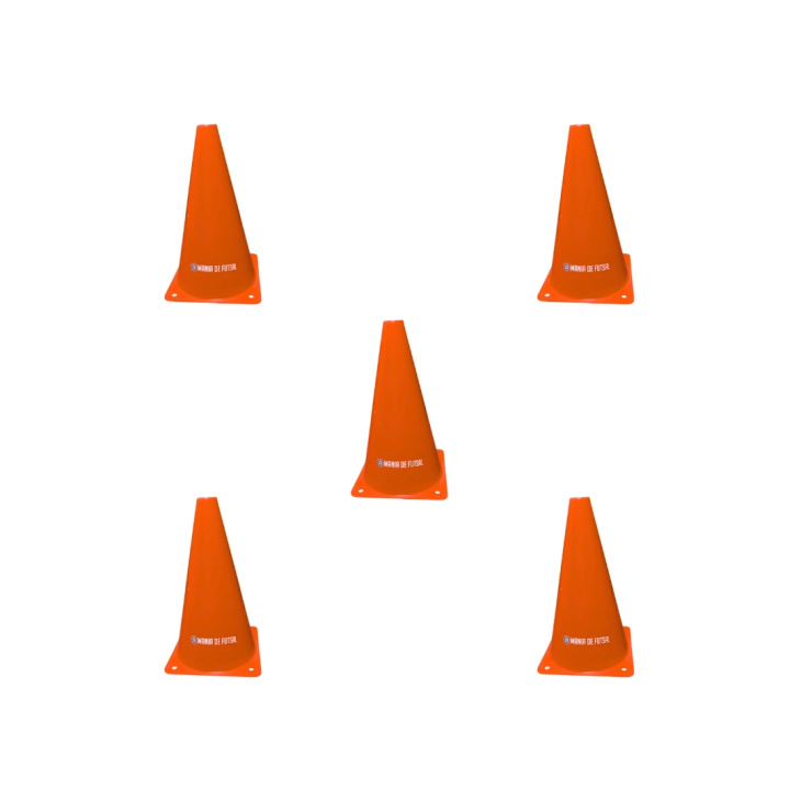 Kit Com 5 Cones Mania De Futsal Para Marcação E Treinamento Laranja