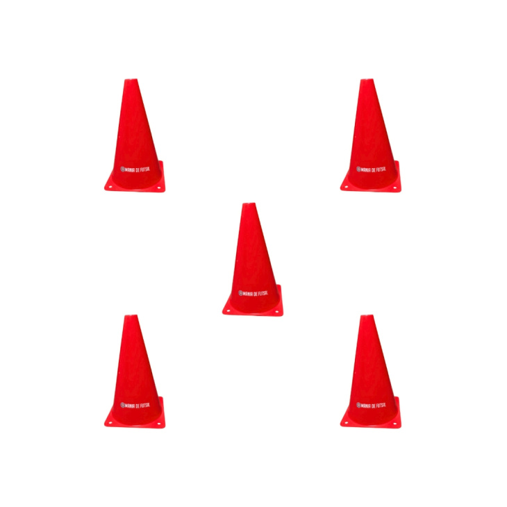 Kit Com 5 Cones Mania De Futsal Para Marcação E Treinamento Vermelho