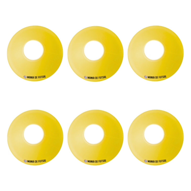 Kit Com 6 Pratos Mania De Futsal Para Marcação E Treinamento Amarelo