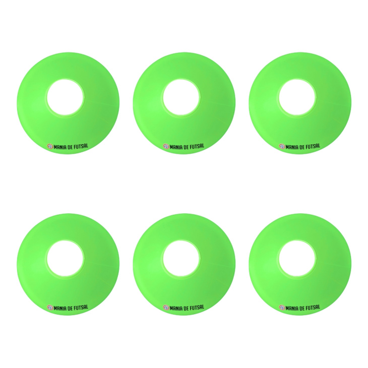 Kit Com 6 Pratos Mania De Futsal Para Marcação E Treinamento Verde