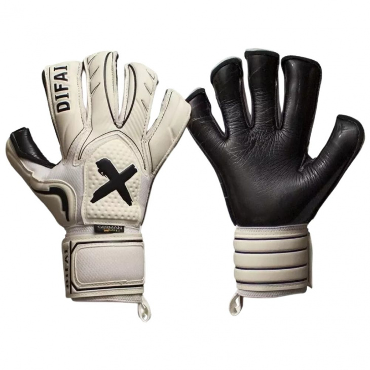 Luva Goleiro Campo Difai Jump Profissional Branco/Preto