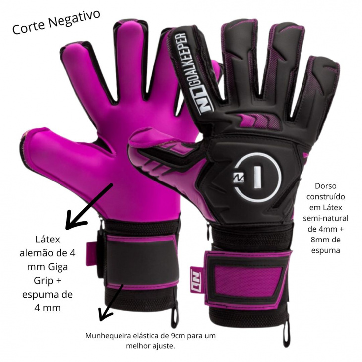 Luva Goleiro Campo e Society N1 Beta 2.0 Profissional Roxo