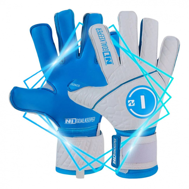 Luva Goleiro Campo e Society N1 Cronos Semi Profissional Azul