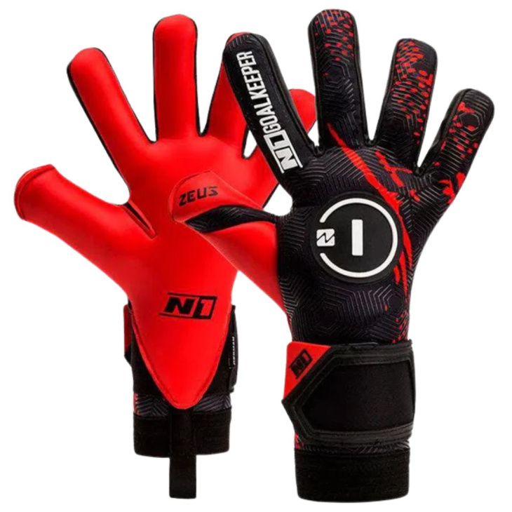 Luva Goleiro Campo e Society N1 Zeus UGT Profissional Vermelho