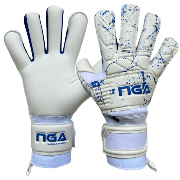 Luva Goleiro Campo NGA Soccer Muralis Branco/Azul