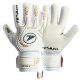 Luva Goleiro Campo Poker Hug Flex 5 Profissional 01160 Branco-Dourado