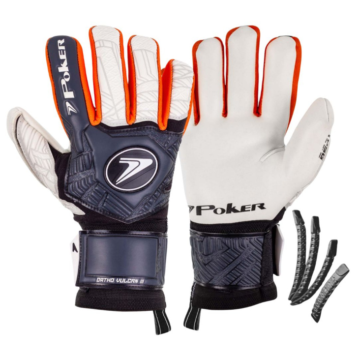 Luva Goleiro Campo Poker Ortho Vulcan III com Talas de Proteção BRPT