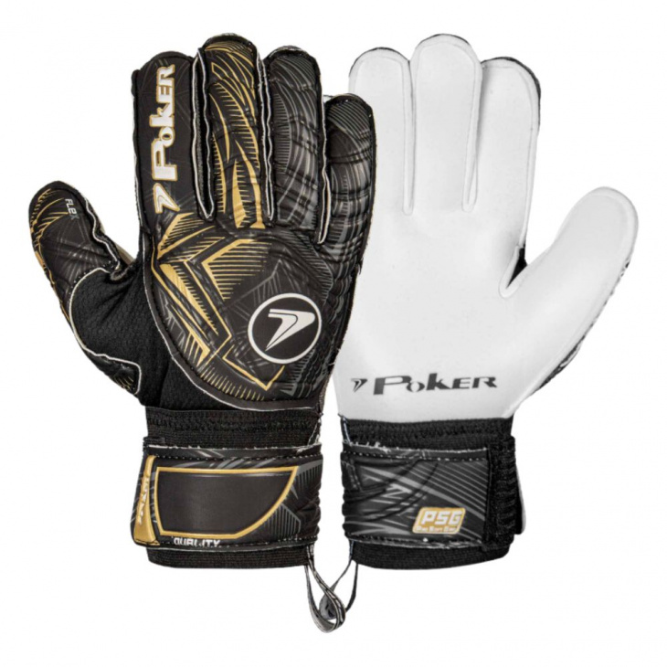 Luva Goleiro Campo Poker Profissional Duality Preto/Dourado