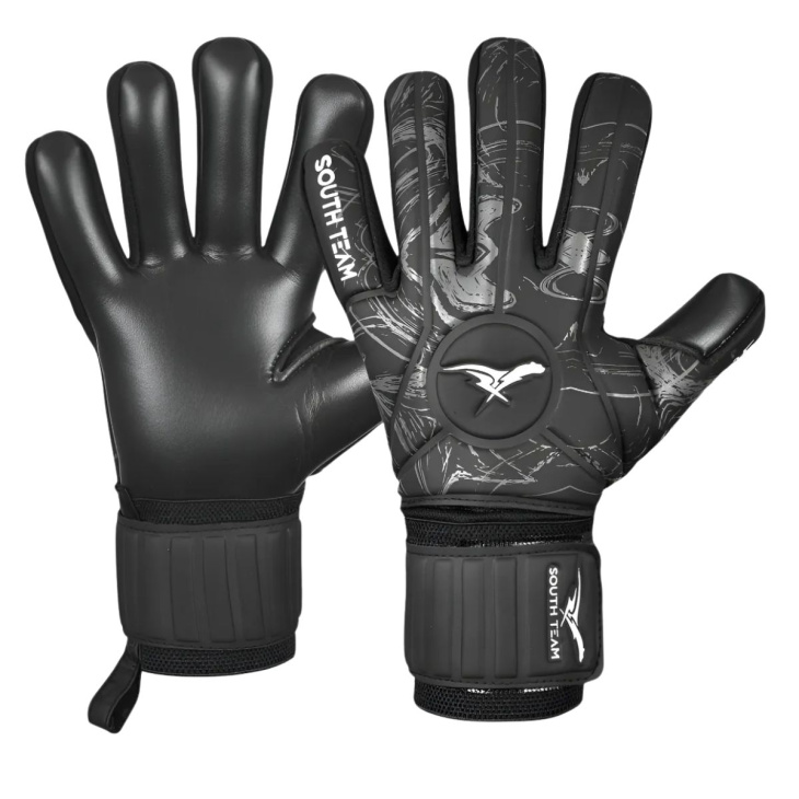 Luva Goleiro Campo South Team Force Com Talas Profissional Black