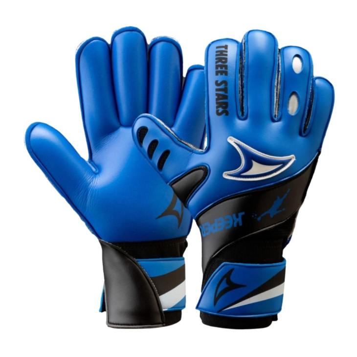 Luva Goleiro Campo Three Stars Keeper Juvenil Azul
