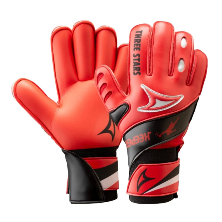 Luva Goleiro Campo Three Stars Keeper Juvenil Vermelho